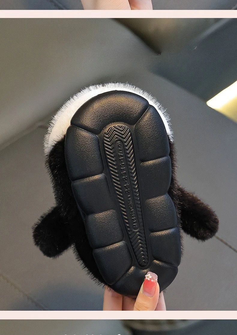 Niedliche Pinguin-Hausschuhe für Jungen und Mädchen aus Baumwolle, 2026 Neue Winter-Mode Kinder-EVA-Baumwollschuhe, Rutschfeste Warme Velours-Hausschuhe – Detail 5