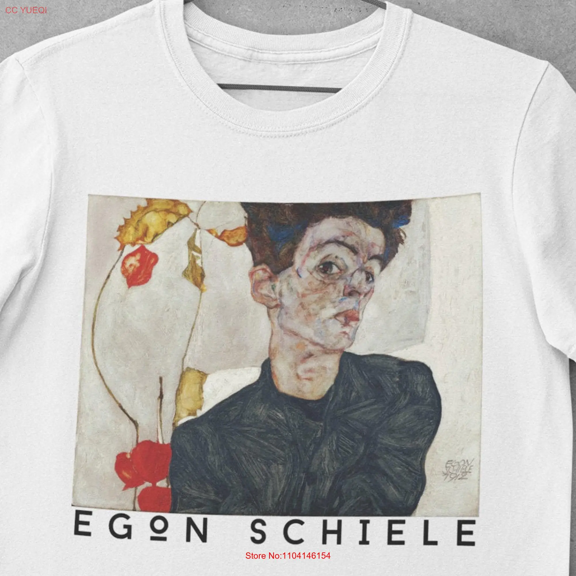 Egon Schiele T shirt Retro Expressionist Vintage Aesthetic Art History Clothes Fine  long or short sleeves