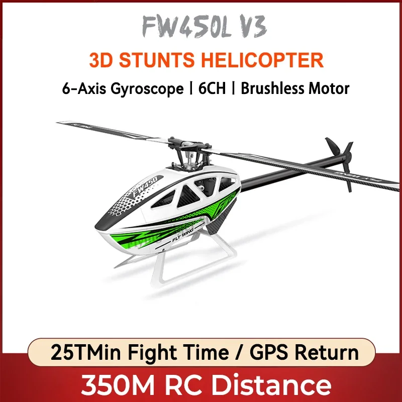 

Flywing Fw450l V3 6ch 3d Smart Gps Gyro Helicopter Pnp Rtf Automatic Return Flight Controller Brushless Motor Drone Quadcopter