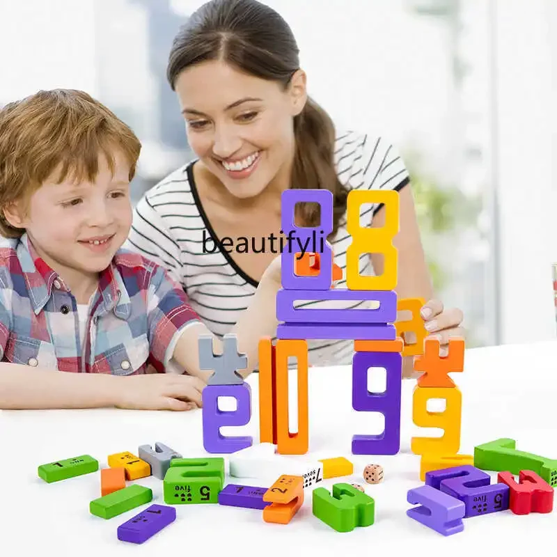 Children's educational area Enlightenment digital building block Early education Brain stacking high toys