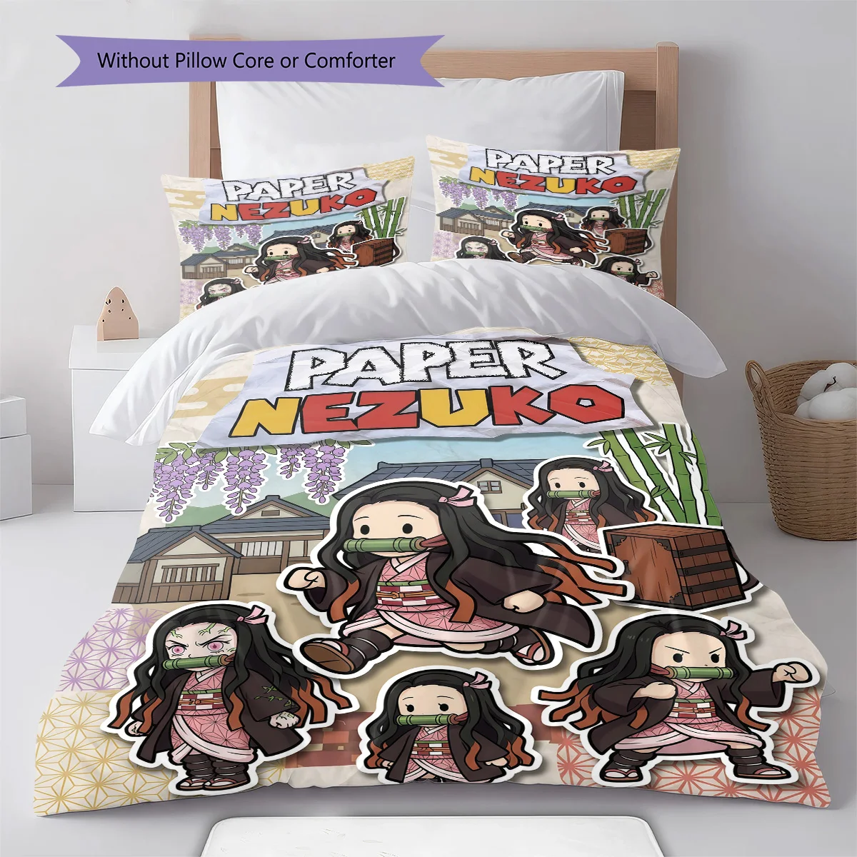 Nezuko Kamado Duvet Cover Bedding Set Soft Quilt Cover Comforter Cover Bedroom Home Decor Anime Style -QJY