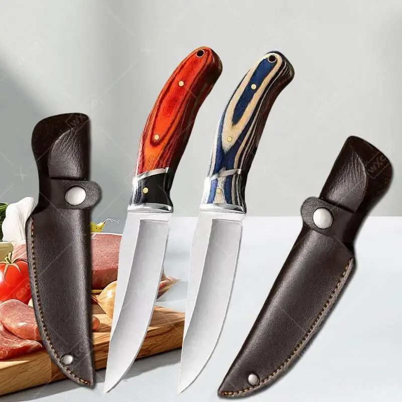 

Household Fruit Knife Wooden Handle Meat Cleaver for Kitchen Cooking Cutter Tool Hand Forged Butcher Knife Barbecue Knife