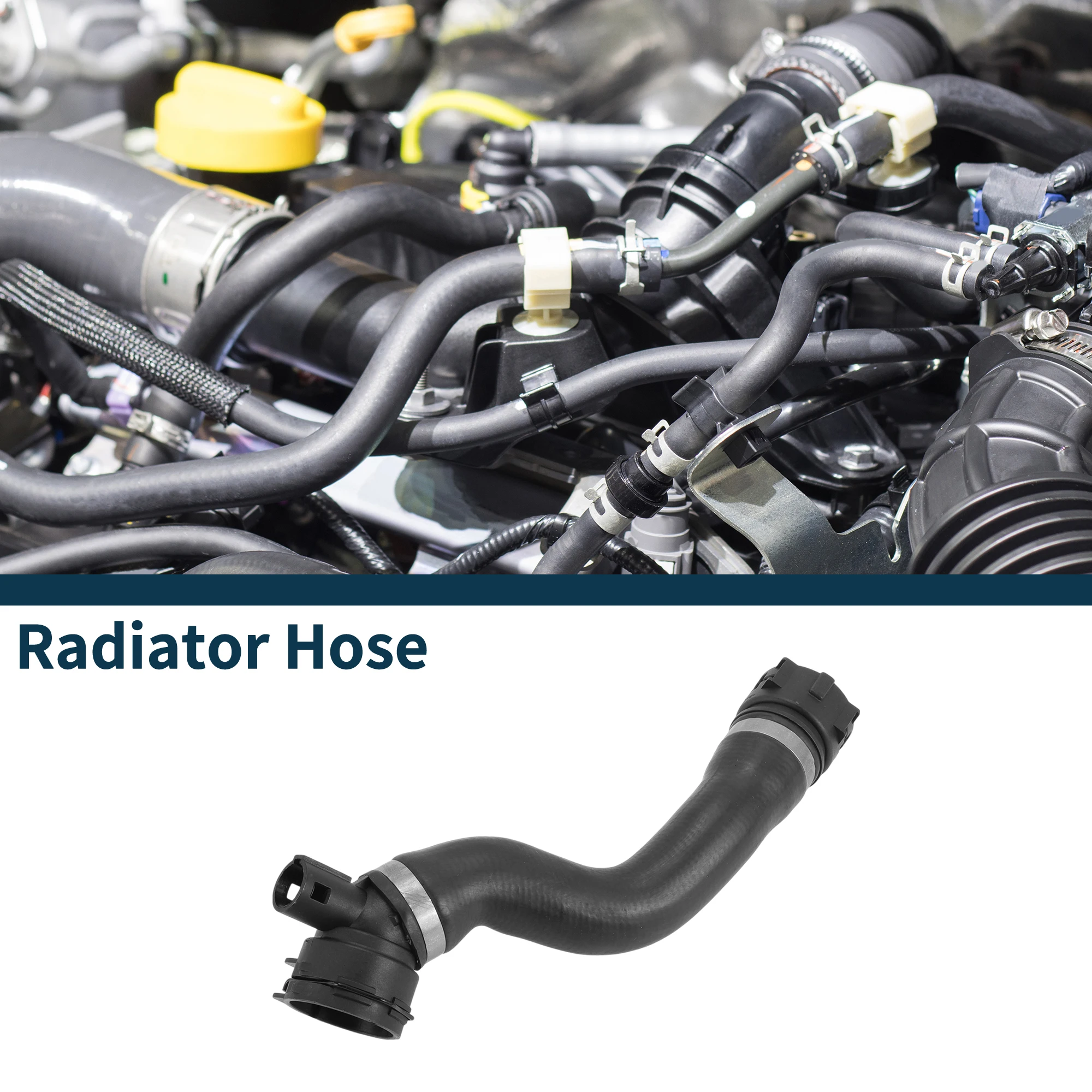 UXCELL ラジエーターホース ヒーターホース ラジエーター出口ホースパイプ BMW 1シリーズ 2005用 No.17127526391 ゴム製冷却液ホース ブラック 1個