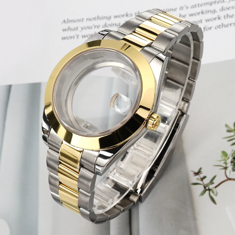 

Корпуса для часов 36 мм/39 мм NH35 с сапфировым стеклом и браслетом, подходят для Air King NH35, NH34, NH36, NH38, Miyota 8215, из нержавеющей стали, запчасти для часов.