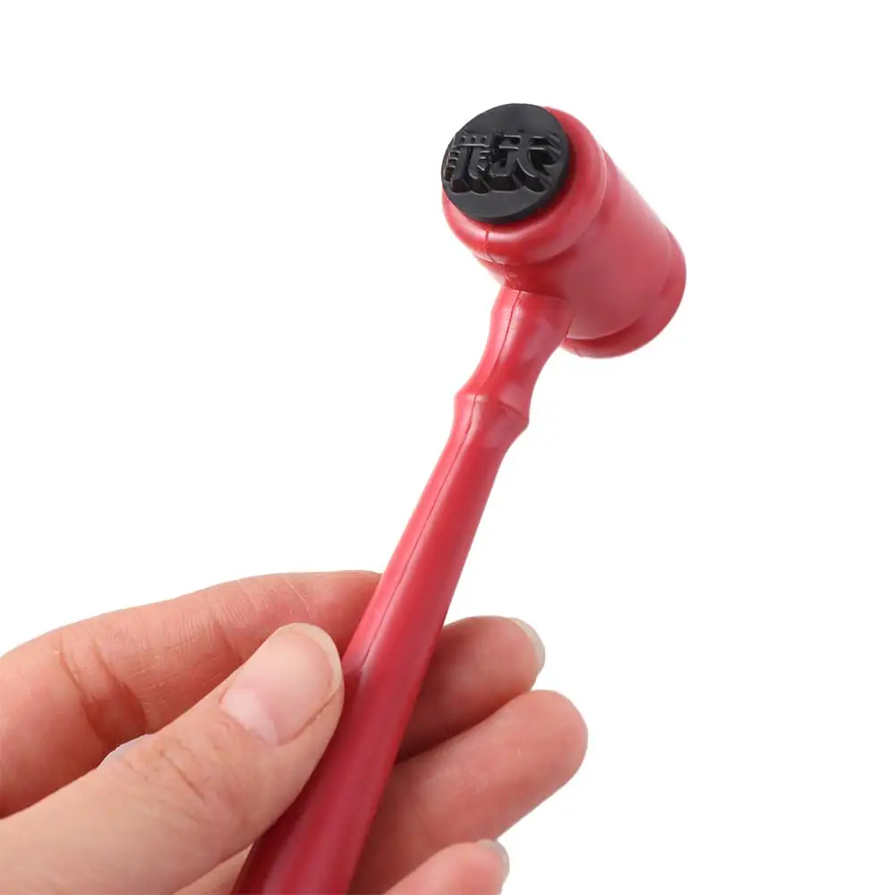 ロールプレイおもちゃインクパッド裁判官スタンプハンマーポータブルツールおもちゃ木製ハンマー木製赤ミニ裁判官小槌ノートブック装飾