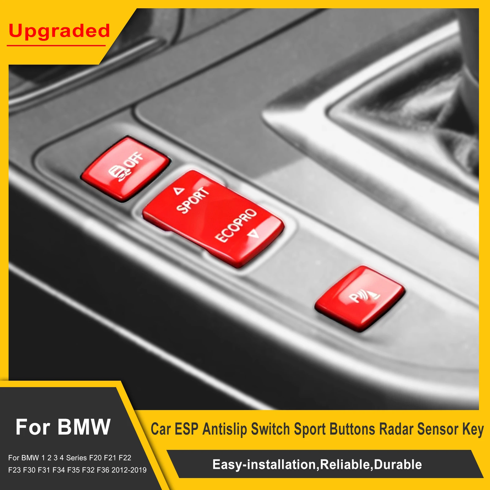 For BMW F20 F21 F22 F23 F30 F31 F34 F32 F33 F36 ESP Antislip Sport Camera Button Radar Sensor Key Cover Replace 61319252912