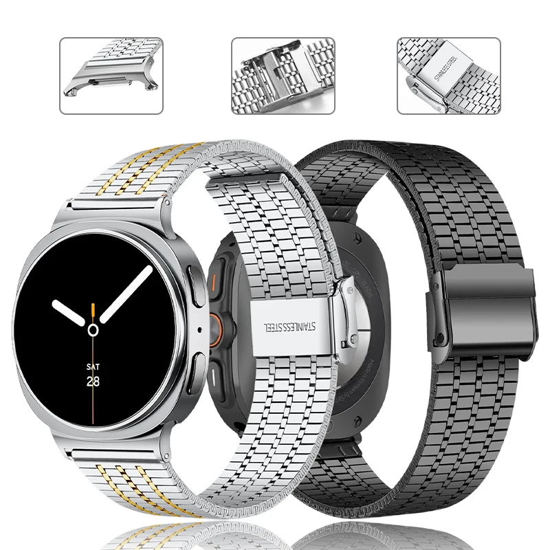 

Ремешок из нержавеющей стали подходит для Samsung Galaxy Watch 8, 40 мм/44 мм, миланские аксессуары для умных часов Galaxy Watch 8 Classic