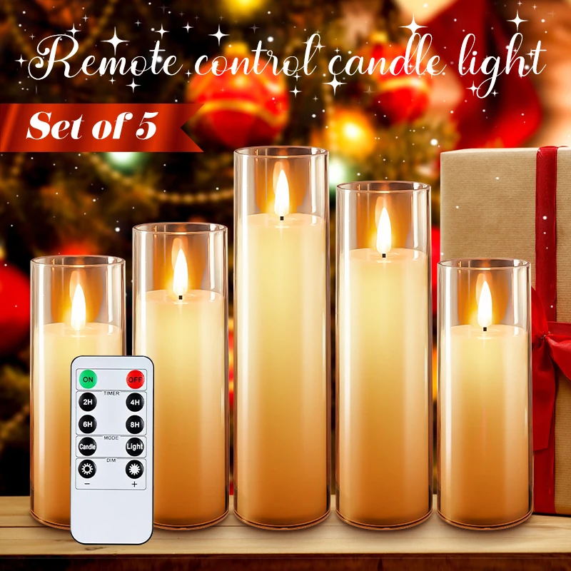 5 أضواء شموع LED عديمة اللهب ديكور متمنيا إبداعي شموع وهمية بلاستيكية تعمل بالبطارية مهرجان الزفاف العائلي