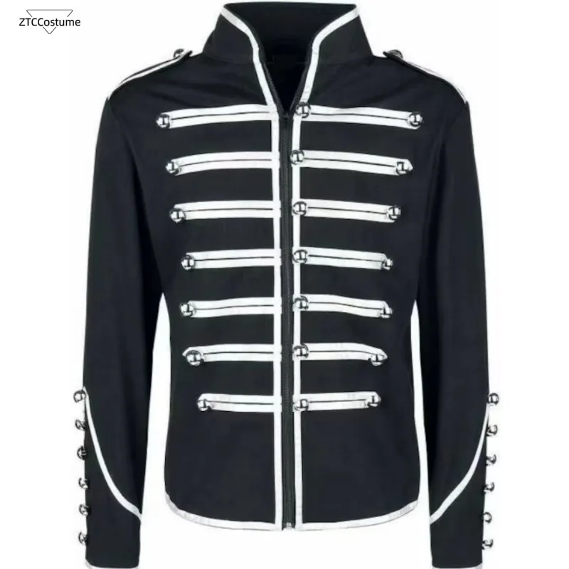 Jaqueta steampunk rockstar masculina, vintage, meu romance químico, roupa cosplay, medieval, gótico, nobre, casaco, boate, performance