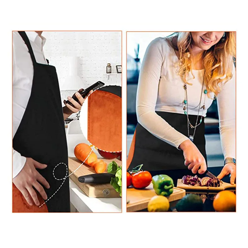

Fashion simple kitchen hand wipe apron Coffee shop milk tea restaurant bar work apron, can be customized