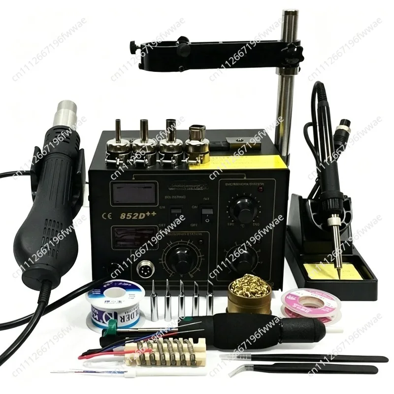 For 852D++ 2 in 1 SMD Rework Station Hot air Gun Soldering Station Desoldering Station 220V 110V