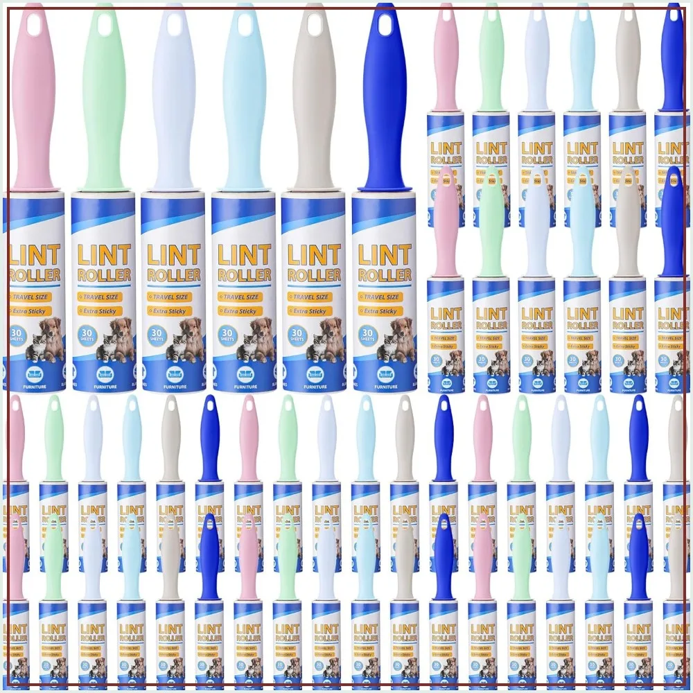 48 Pack Mini Lint Rollers for Travel - 1440 Sheets, 6 Inch, Portable Sticky Roller for Pet Hair, Clothes, Furniture, Car Seats