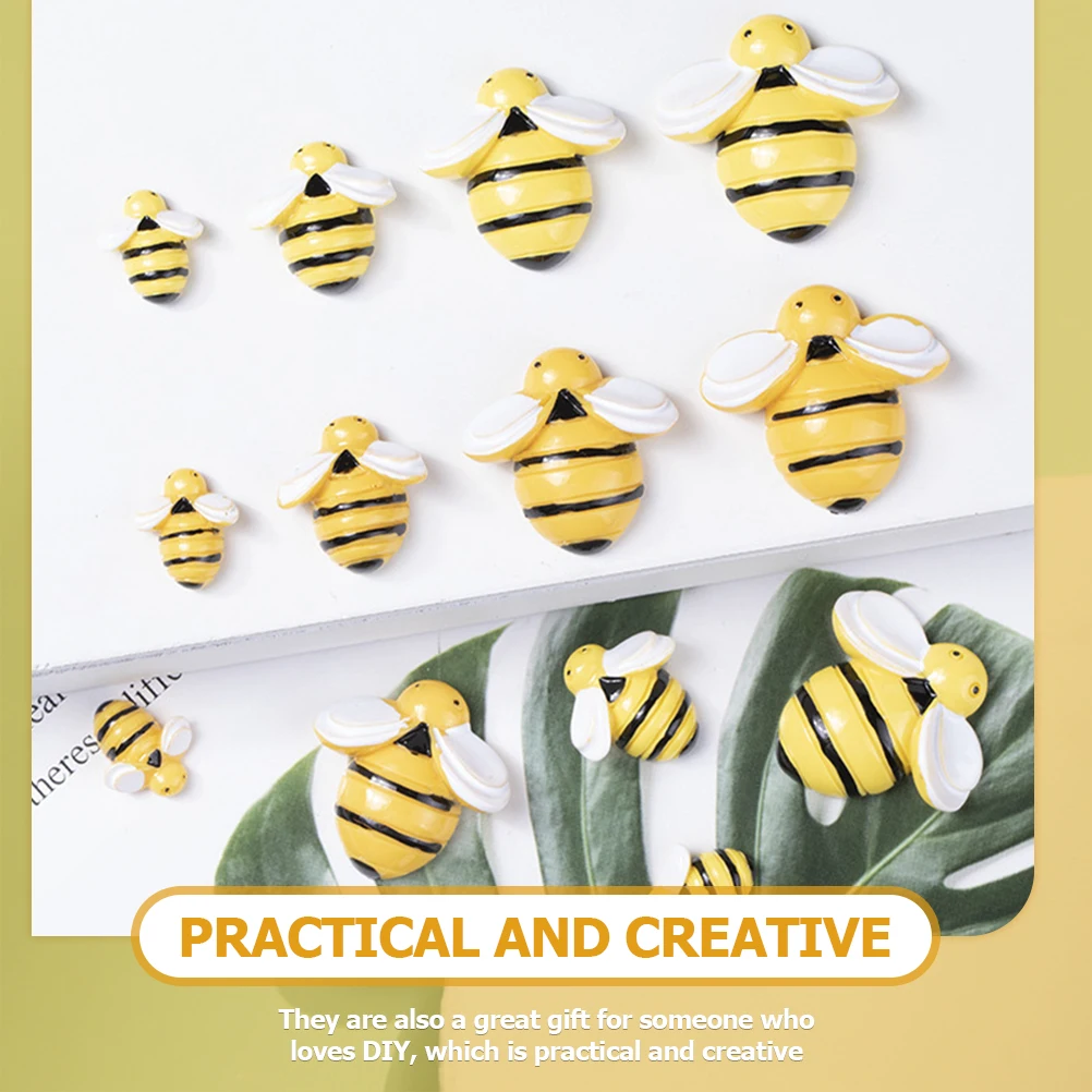 

Lightweight 3D Resin Decorations Accessories 50pcs Mini Cartoon Bees For Phone Case Crafts Headdress Decorative Charms