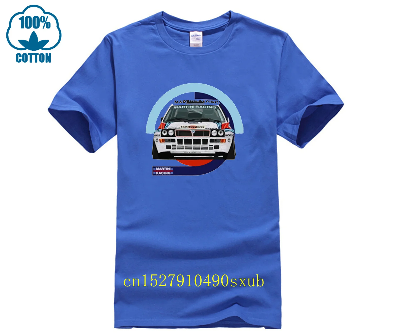 Lancia Delta Integrale Classic Rally T Shirt White or Gray Martini Racinger Print Tee Cotton Men Short Sleeve Clothing