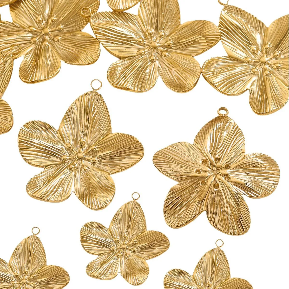 10 قطع الفولاذ المقاوم للصدأ خمر DIY زهرة قلادة قلادة القرط قلادة الإكسسوارات