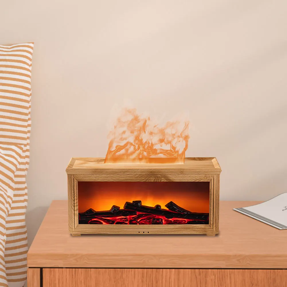 

Аромадиффузор с LED-подсветкой, безводный, с автоматическим отключением, имитация камина, перезаряжаемый через Type-C, для дома, спальни, офиса, декора