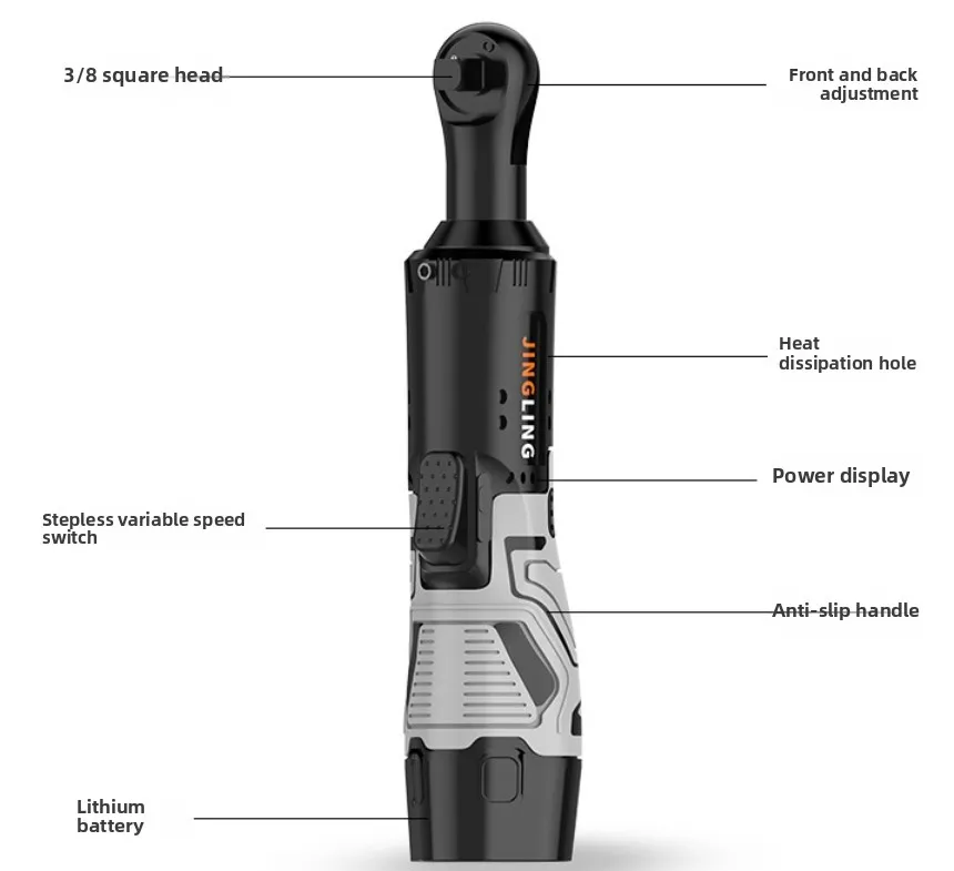 

Electric Goddess Cordless Ratchet Wrench Right Angle Wrench 16.8V Ratchet Removal Installation of Rechargeable Electric Tools