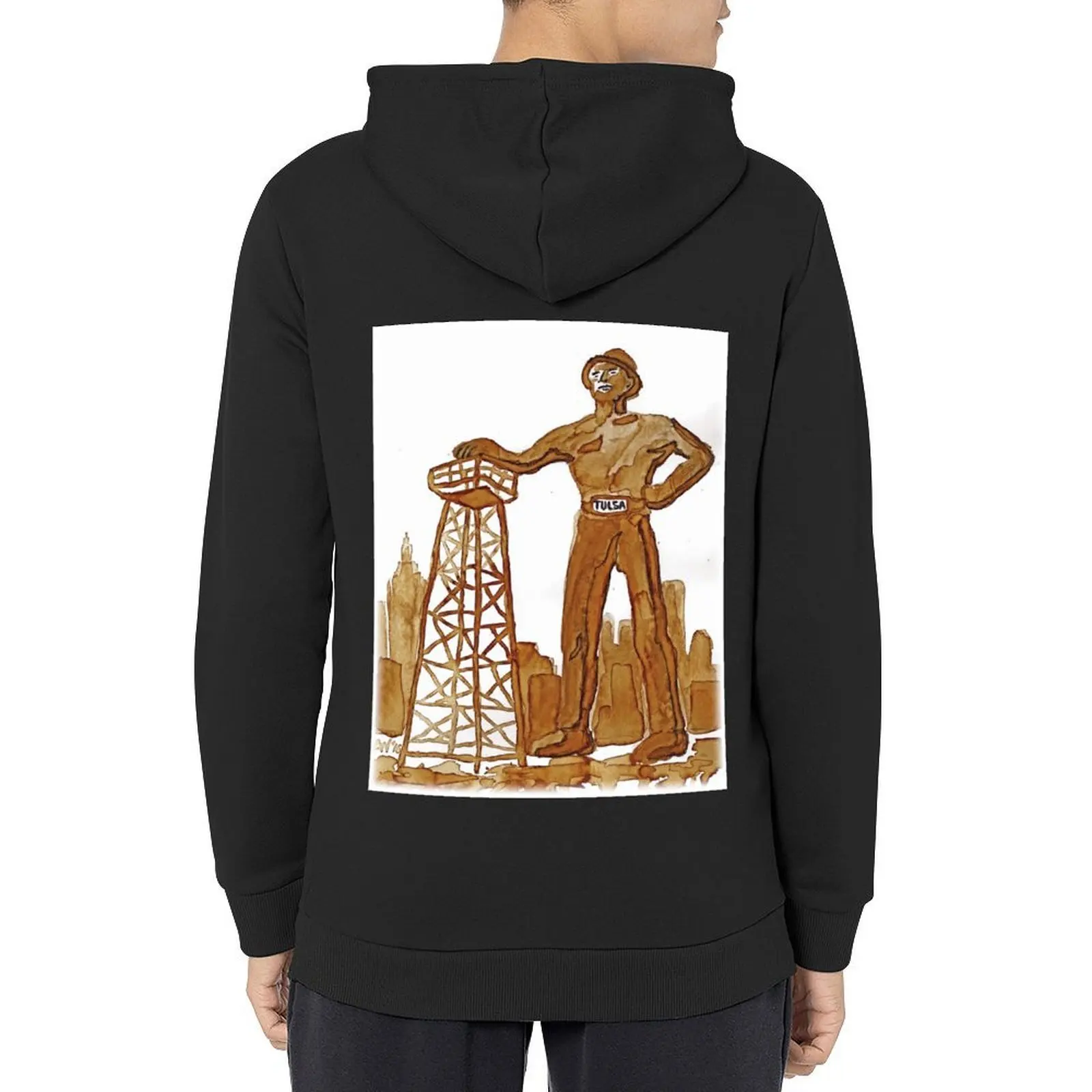 

Tulsa Golden Driller Hoodie clothes for men korean autumn clothes japanese style anime clothing new in hoodies and blouses