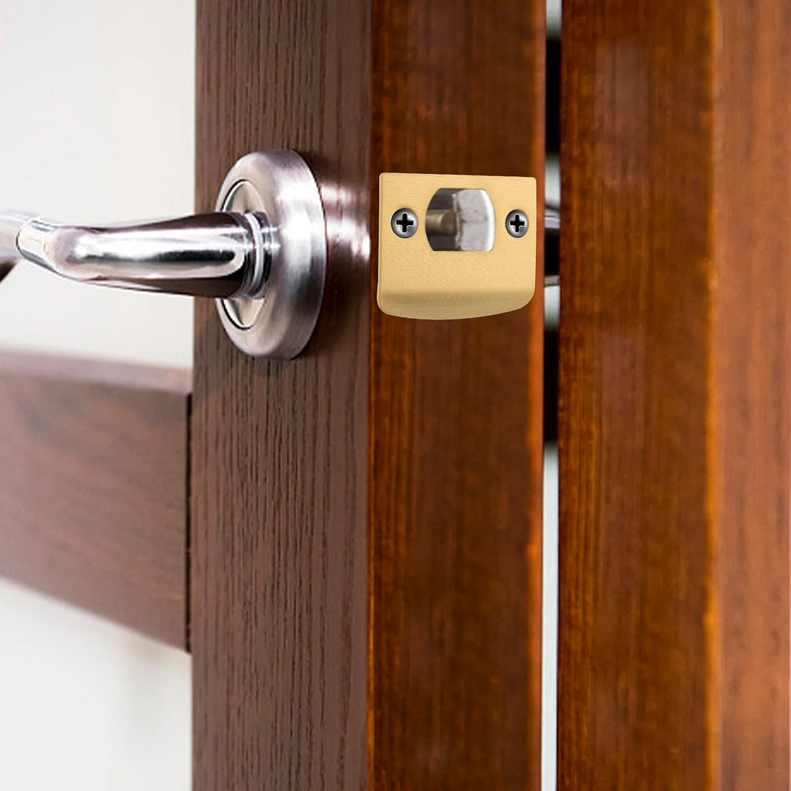 

2 Pcs Door Lock Plate Latch Guard Deadbolt Restorer Strike Number Impact Reinforcement Stainless Steel Striker Child