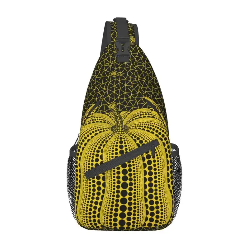 

Casual Yayoi Kusama Pumkin Sling Bag for Cycling Camping Men Abstract Painting Crossbody Chest Backpack Shoulder Daypack