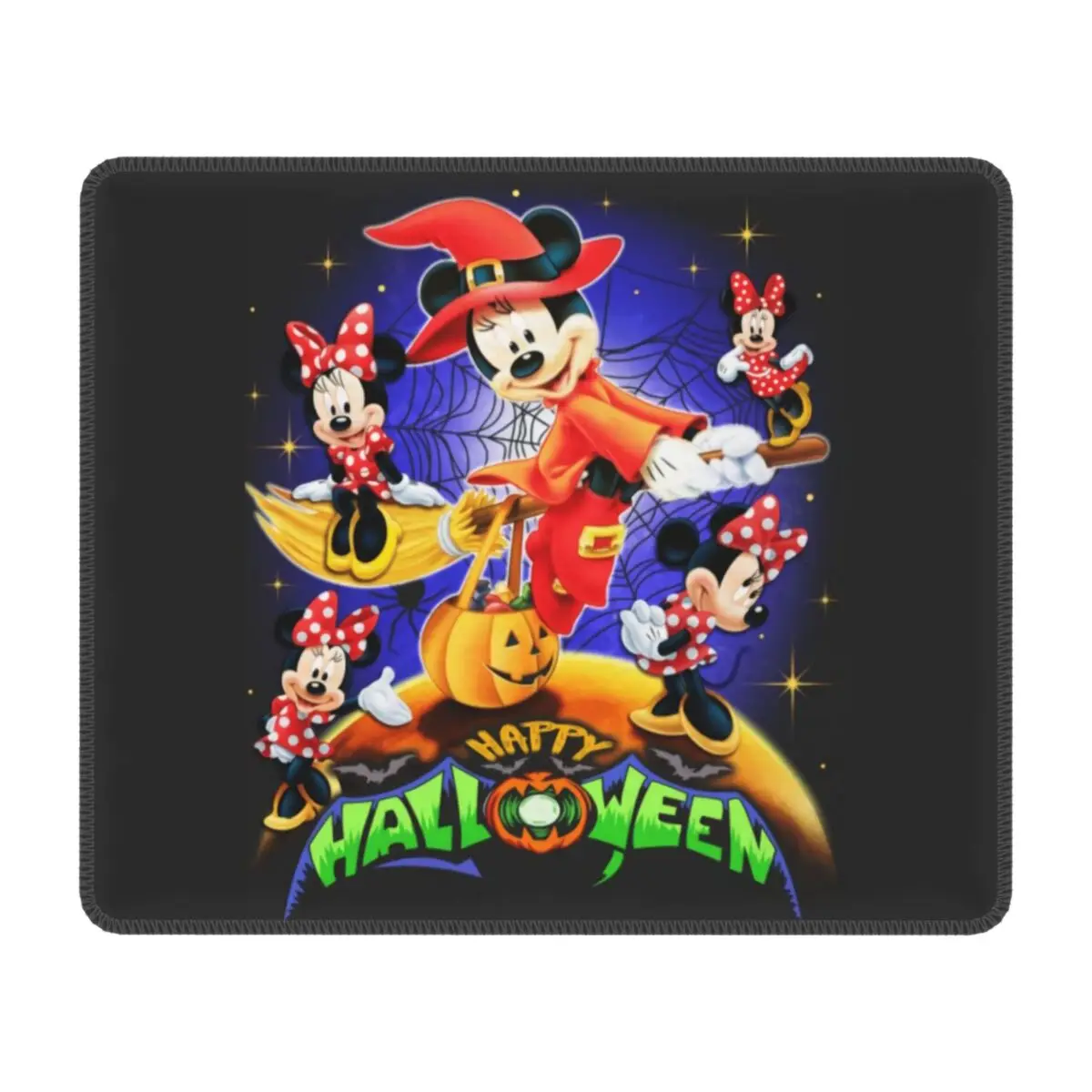 Custom Mickey Mouse Minnie Mouse Gamer Mouse Mat Rubber Base Lockedge Mousepad Laptop Computer Halloween Pumpkin Mouse Pad