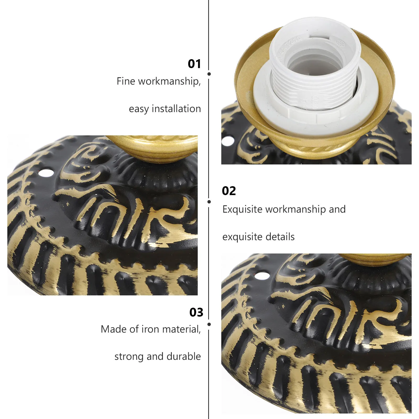 

1Set E27 Screw Light Holder Retro Style Chandelier Lamp Base Easy Install Home Decor Light Holder Ceiling Lamp Base