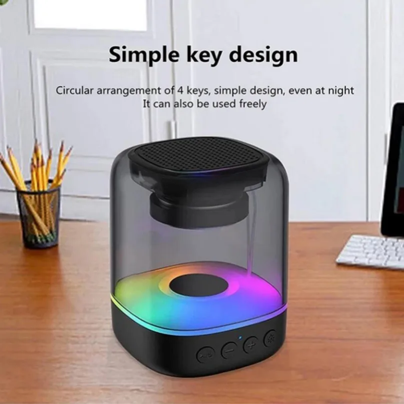 Haut-parleurs portables Bluetooth 5.0, lumière RGB, son HD, Mini haut-parleur de bureau sans fil, pour fête à domicile, vélo en plein air