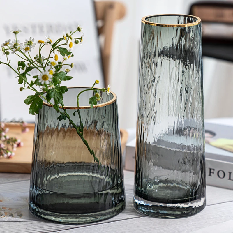 

Transparent Glass Nordic Vases Rose Ikebana Hydroponic Modern Vases Plant Cylinder Vase En Verre Home Decor Luxury YY50HP