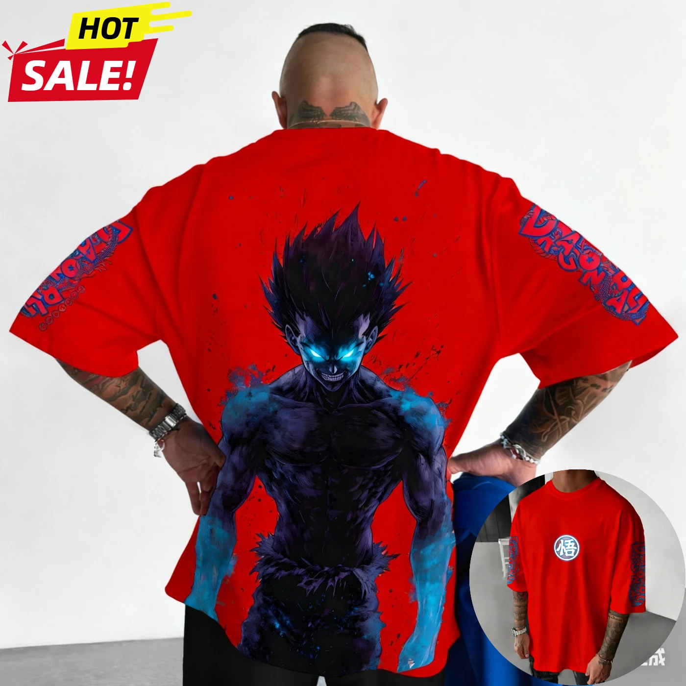 Koszulka męska oversize w stylu Harajuku z motywem anime Dragon Ball Super Saiyan na lato 2025, vintage, streetwear, damska, casualowa, z krótkim rękawem, unisex.
