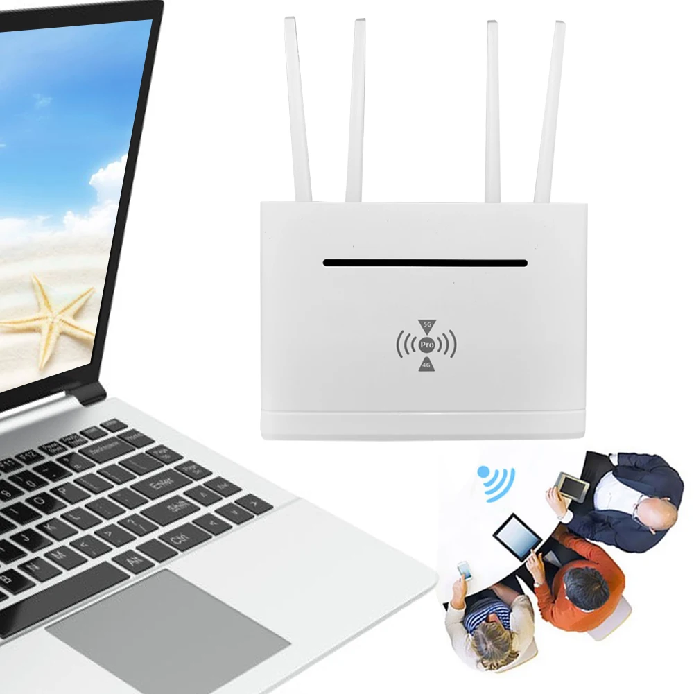 Imagem -02 - Wireless Home Wifi Router Antena Externa Conexão com Fio Hotspot Cartão Sim 4g Lte 300mbps