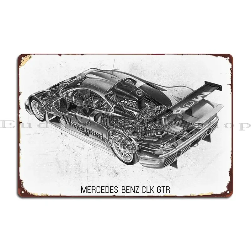 Mercedesbenz Clk Gtr Metal Sign Wall Mural Pub Kitchen Customize Custom Tin Sign Poster