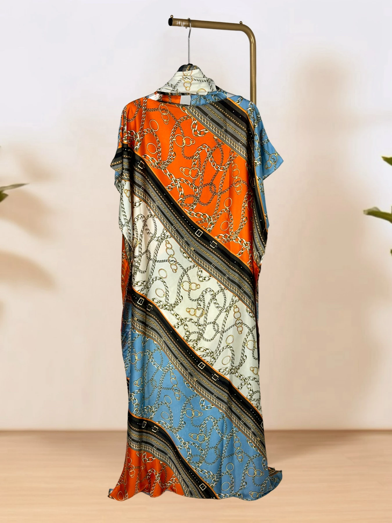 

Plus Size Floral Wedding Dress Loose Fit Batwing Sleeve Maxi Gown Round Neck Elegant Boho Evening Dress