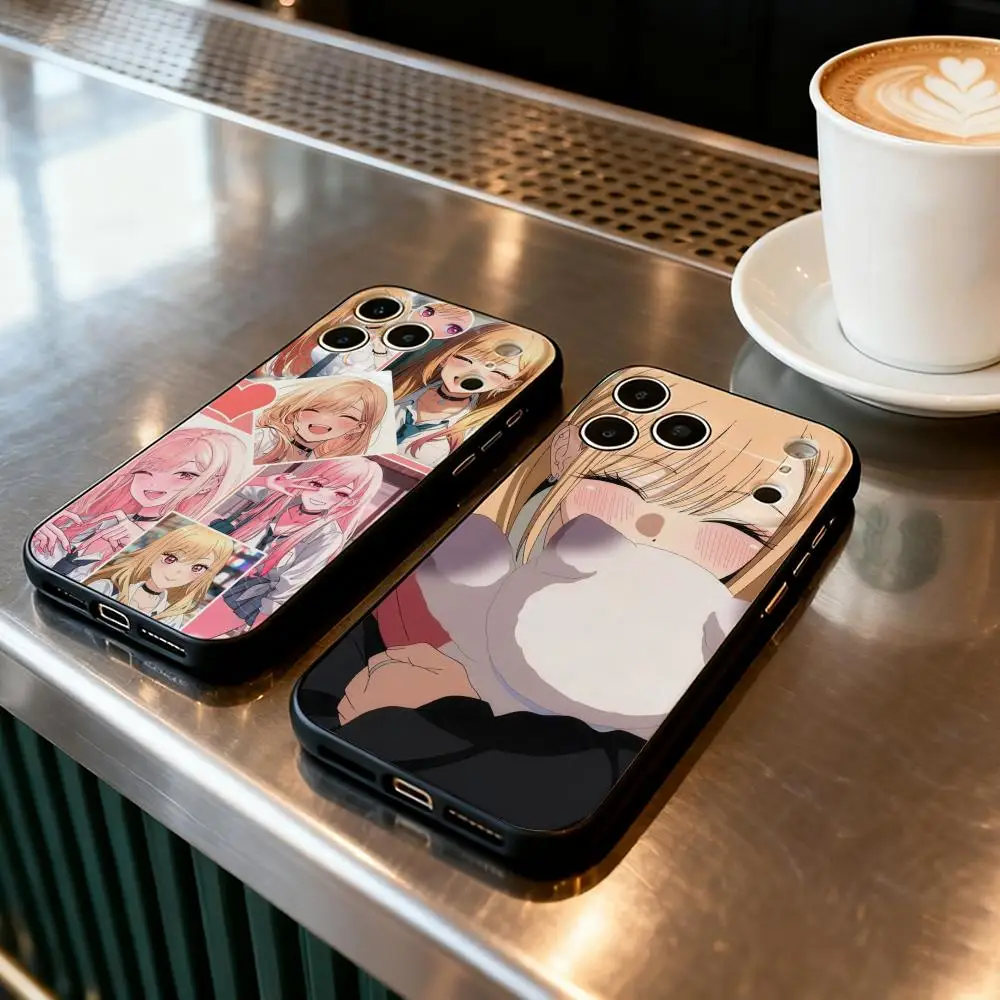 

Phone Case For iPhone 17 Air 16 16e Plus Pro MAX15 14 13 12 11 xr 7 8 6 se XSmax Soft black case Kitagawa Marin