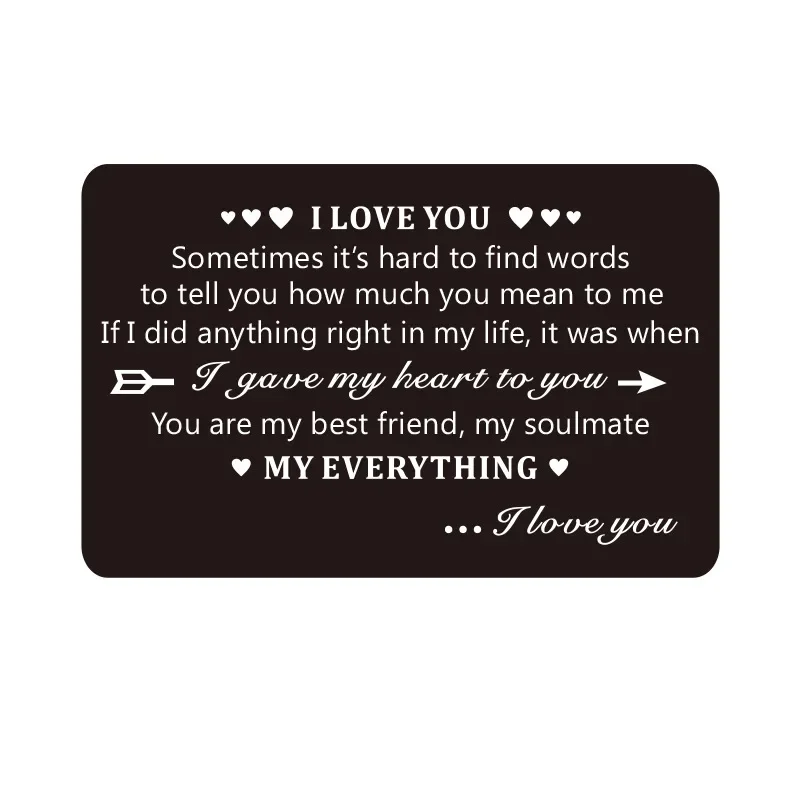 Иногда важко в кошельке, подкладке из металлического алюминиевого листа, визитная карточка с гравировкой на заказ, памятный подарок на День святого Валентина