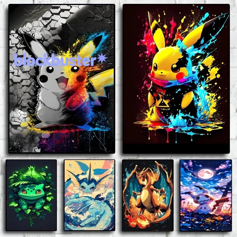 Komplettes Diamantgemälde ohne Rahmen, Pikachu Pokémon Diamantkunst, Comic-Bild, Langlebige Farben
