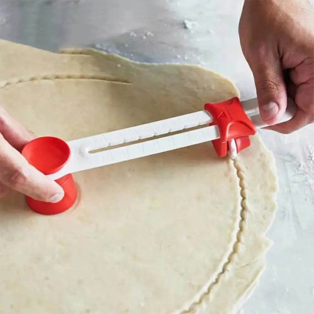 Pastry Cutter with Adjustable Rotating Food Grade DIY Measuring Cake Pizza Cutter Plastic Compass-shaped Lace Cookie Cutter