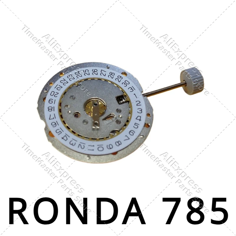 Mesin arloji asli, gerakan kuarsa Swiss RONDA 785, aksesori jam tangan