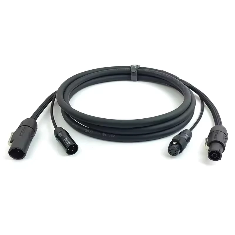 2m 2-in-1 Speakon & 5-Pin XLR Snake Cable - Heavy-Duty OFC Stage Snake Cable For Integrated Power & Audio Signal Transmission