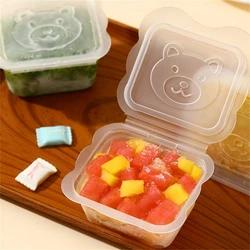 6pcs Bear Baby Feeding Container Case with Clear Scale Temperature Resistant & Safe Complementary Box