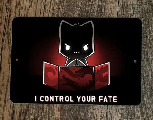 Panneau mural en métal « I Control Your Fate Dungeon Master Dragons Gamer »