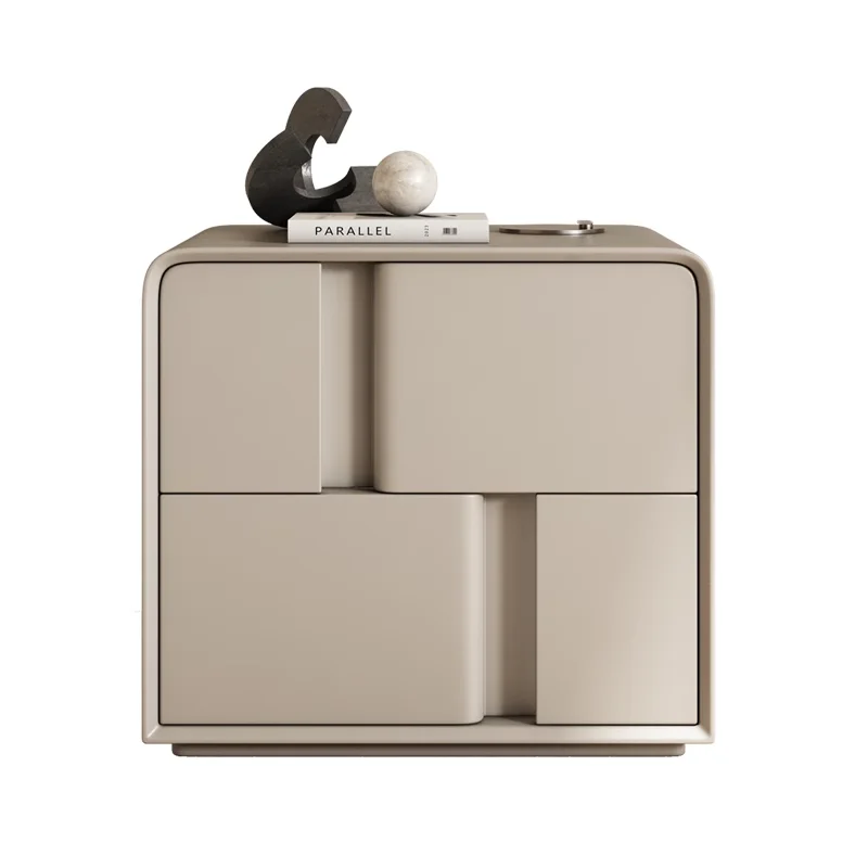 

Small bedside table, solid wood light luxury high-end sense, creative home bedroom storage box, simple and modern