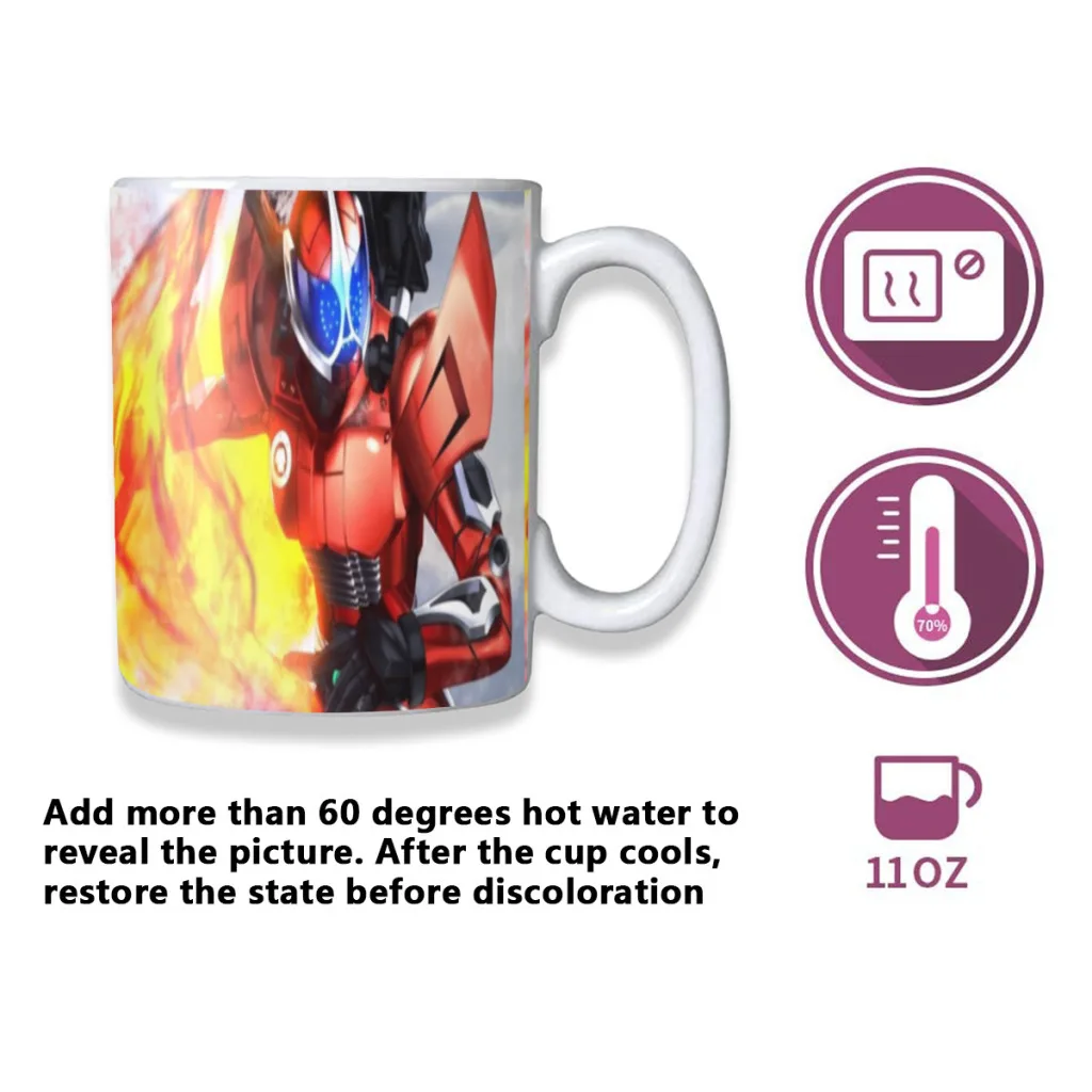 Kamen Rider Mugs Cup Changing Color Magic Mugs Heat Sensitive Tea Cup Coffee Mug Gift Mug Drop Shipping