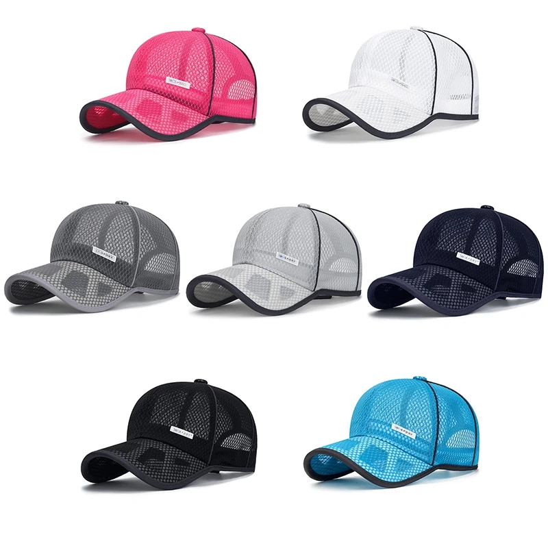 Hollow Mesh Cycling Sports Cap Unisex Breathable Snapback Hat Summer Baseball Caps Fitness Casquette Casual Running Visors Hats