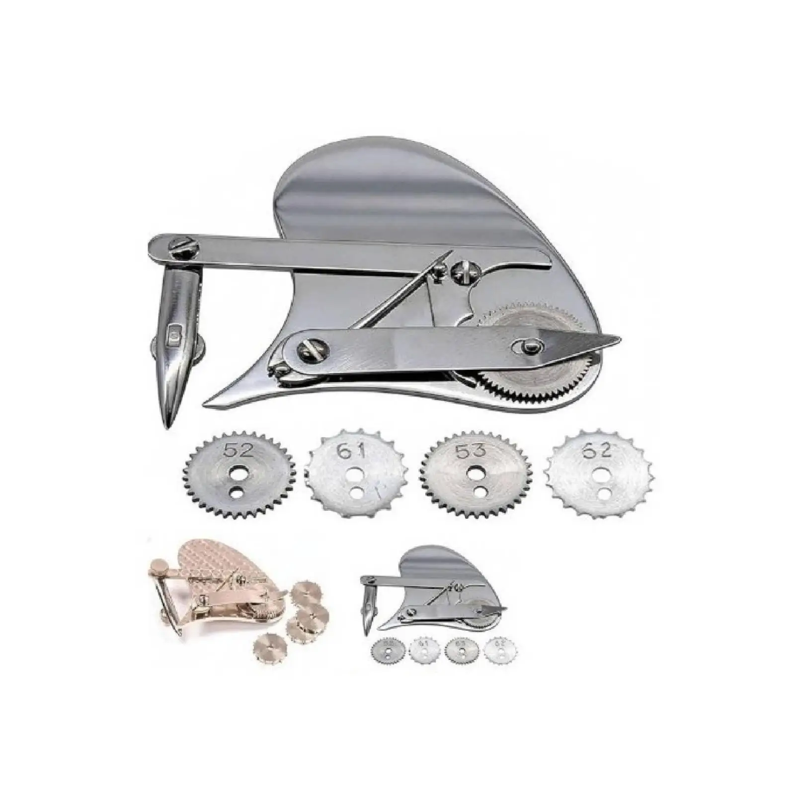 Silver Metal Dotting Pen Set for Creative Marking with Four Toothed Wheels for Line Patterns