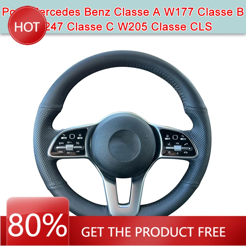 

Hot Steering Covers DIY Car Steering Wheel Cover For Mercedes Benz A-Class W177 B-Class W247 C-Class W205 CLS-Class Artificia