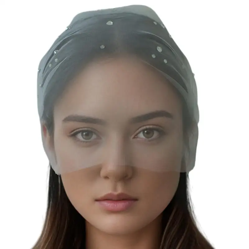 

A52E Bride Face Veil Rhinestones Hairpin Head Jewelry Girls Hair Clip Wedding Party