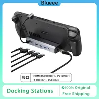 JSAUX Docking Stations 7 in 1 Console Dock 6 in 1 Steamdeck Stand Base Type-C Rogally Accessory Dock Hub Bottom Steam Deck Oled