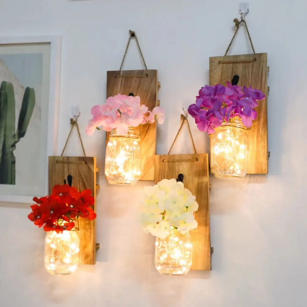 Luces de tapa de tarro de albañil de energía Solar IP65, guirnaldas de luces de hadas impermeables, cadena de alambre de cobre DIY, decoración de boda y Navidad