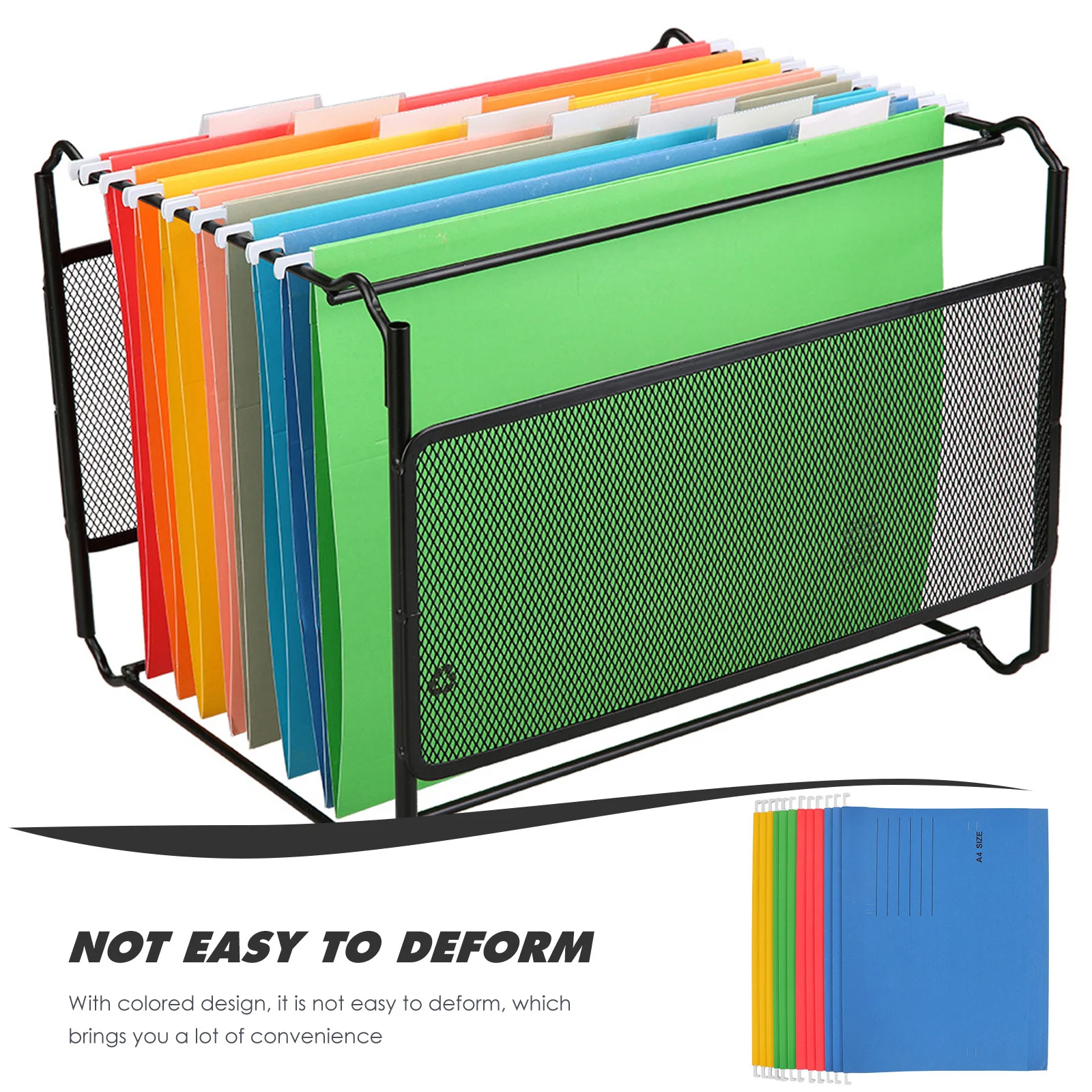 12Pcs Hanging File Folder Metal Frames Colorful Receipt Organizer Bills Holder Office Document Storage Hanging File Folders