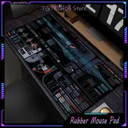 Starship Blueprint Pad Desk Pad Mouse Pad Gamer Computer Cabinet Star Trek Game Office Accessories Keyboard Anime Extended Large